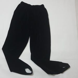Vtg Velvet Velour Pleated Stirrup Pants Ann Taylor